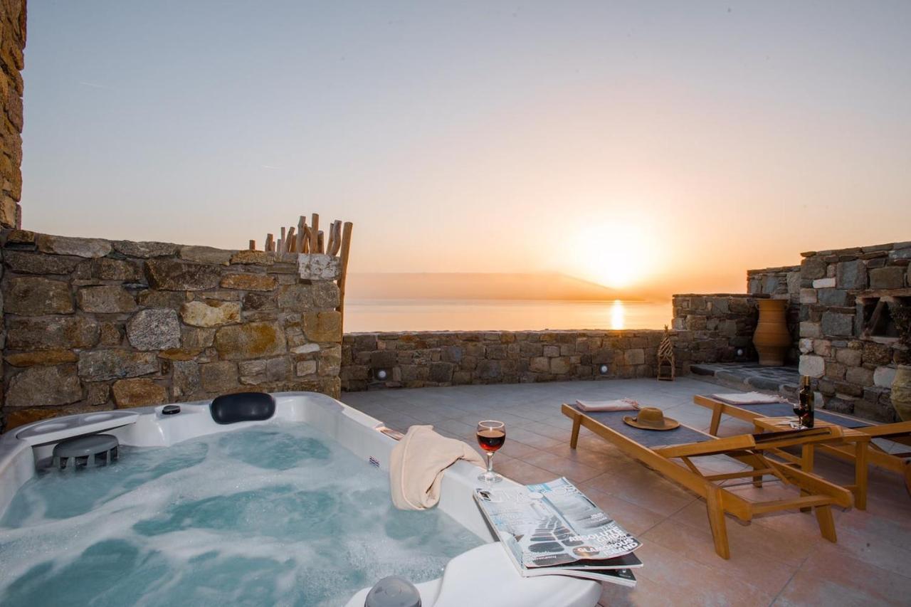 Gorgeous Studio In Cycladic Architecture Overlooking The Aegean Apartman Hulákia Kültér fotó
